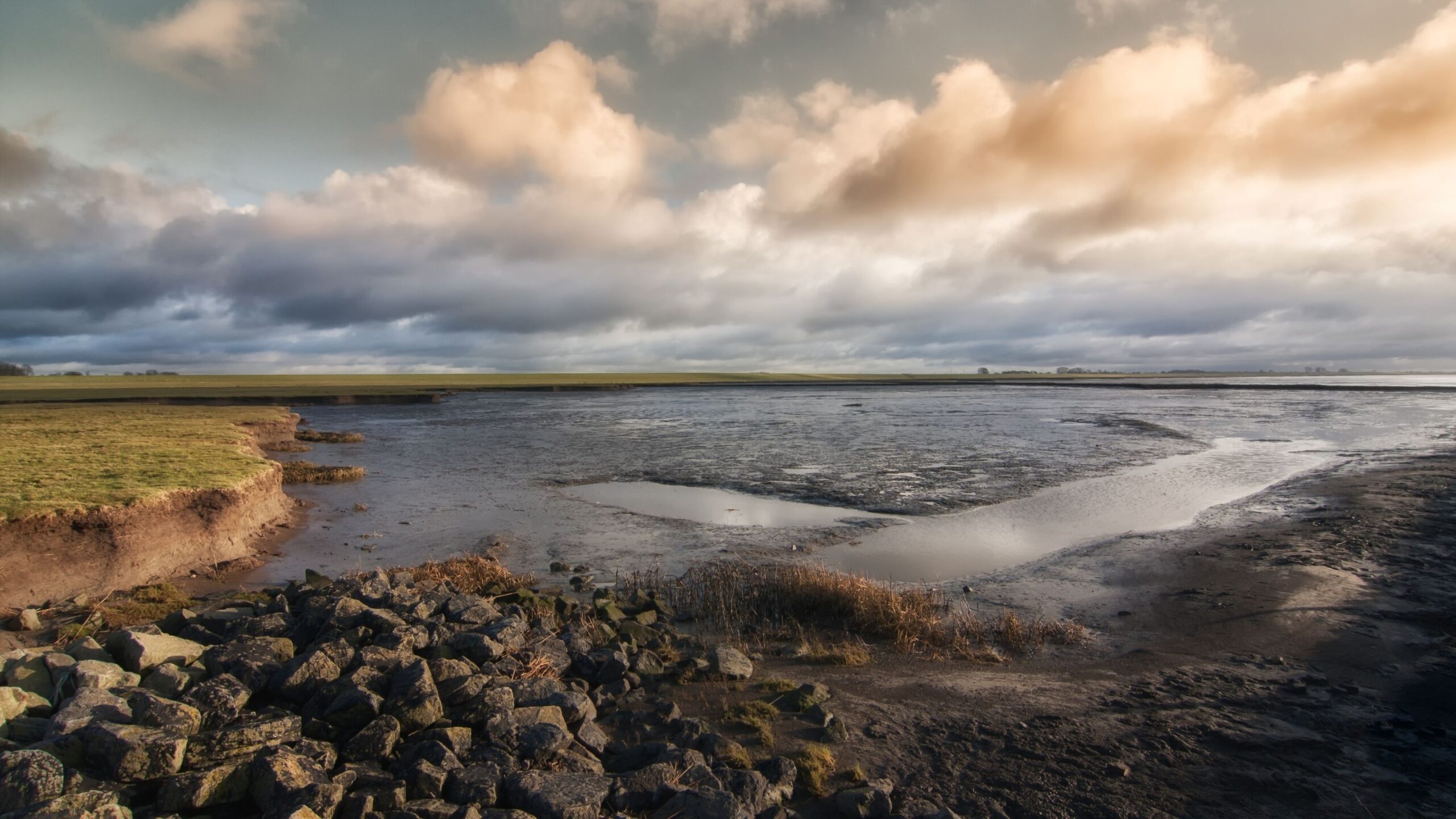 Sea beach cloudy sky nature wallpaper